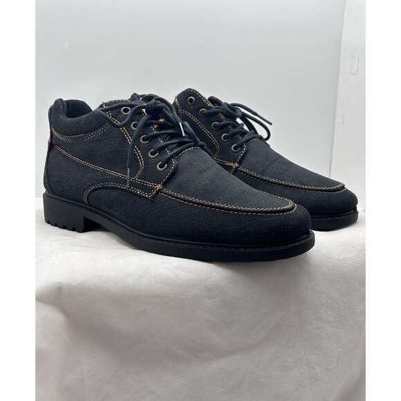 Levi Strauss Mens Size 8.5 Blue Denim Ankle Lace Up Boot - Picture 1 of 14